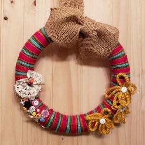 Beautiful Handmade Yarn Wreath